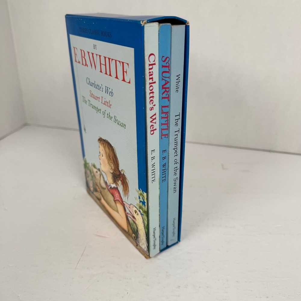 E.B. White 3 Book Box Set Charlotte's Web Stuart Little Trumpet of‎ the Swan PB